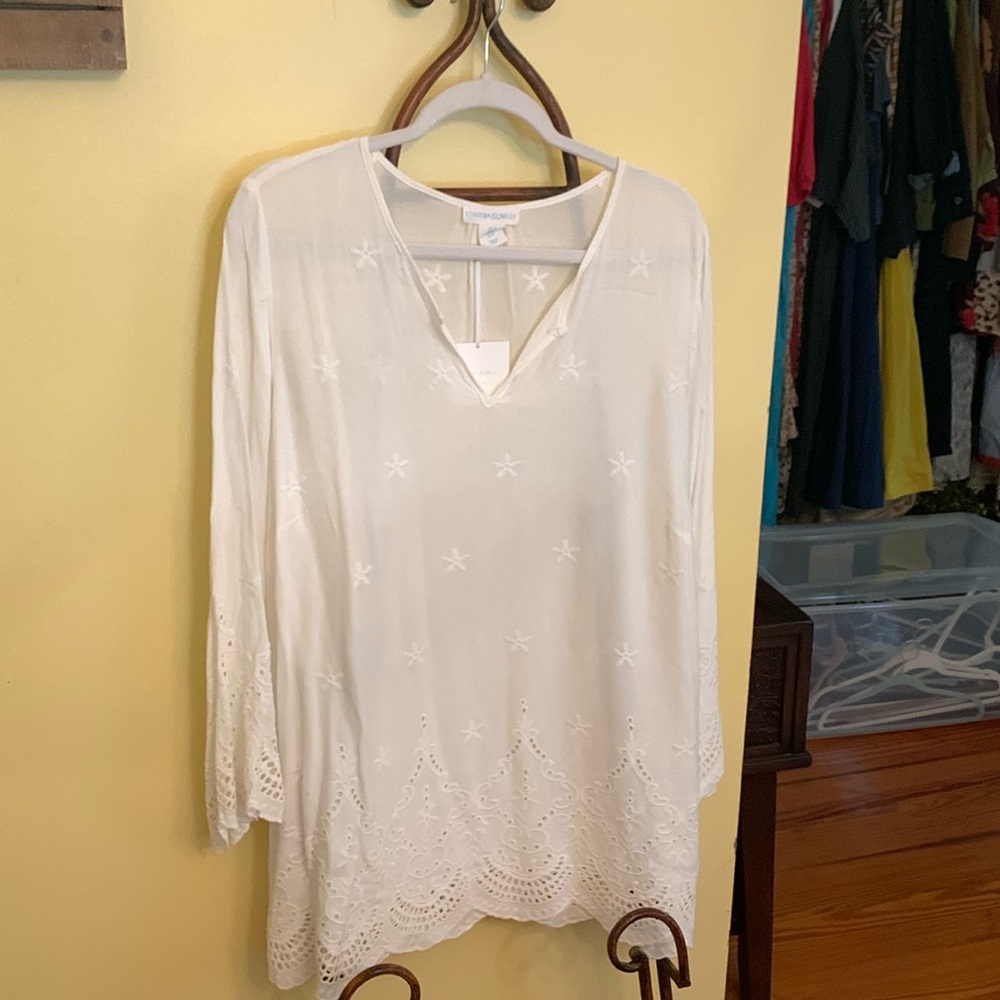 Cynthia Rowley white eyelet top